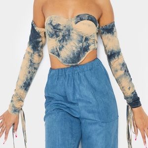 Tie dye ruched top